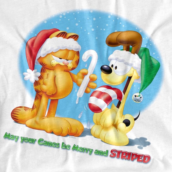 Garfield Unisex Adult Merry And Striped T-Shirt