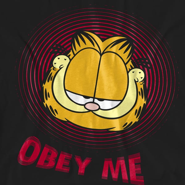 Garfield Unisex Adult Obey Me T-Shirt
