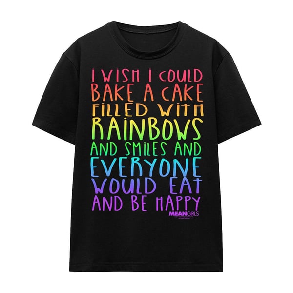 Mean Girls Unisex Adult Rainbows And Cake T-Shirt