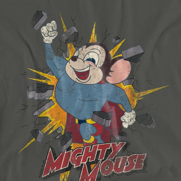 Mighty Mouse Unisex aikuisten Break Through T-paita
