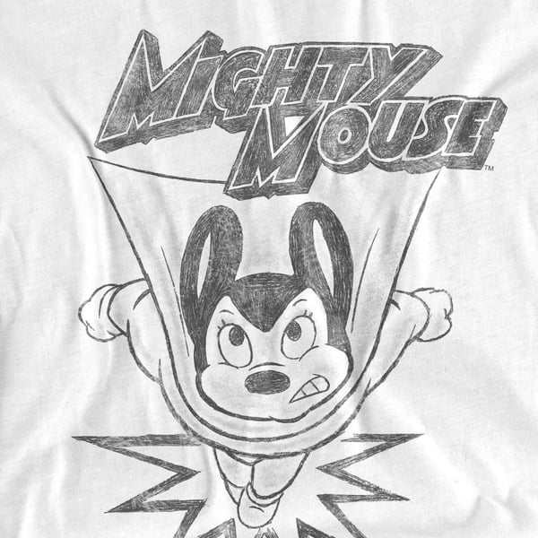 Mighty Mouse Unisex Adult Bursting Out T-Shirt