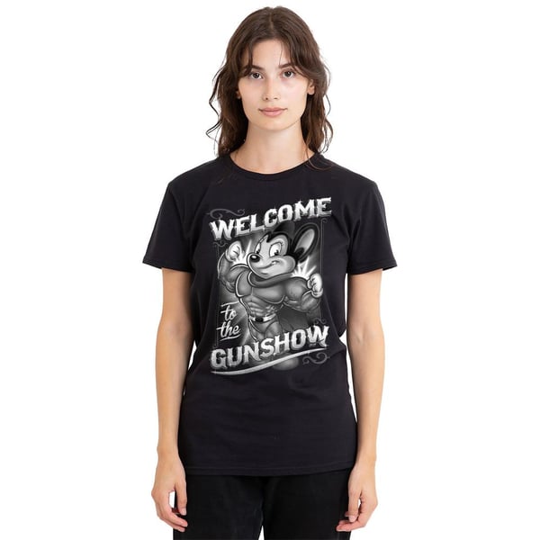 Mighty Mouse Unisex Adult Mighty Gunshow T-Shirt
