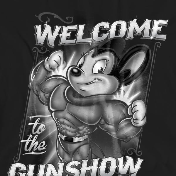 Mighty Mouse Unisex Adult Mighty Gunshow T-Shirt