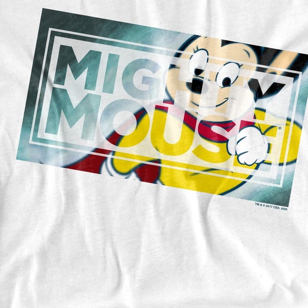 Mighty Mouse Unisex Adult Mighty Rectangle T-Shirt