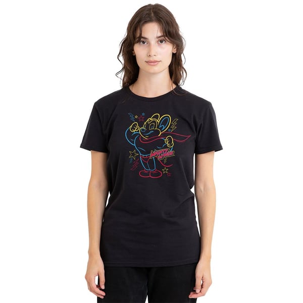 Mighty Mouse Unisex Adult Hero Neon T-Shirt