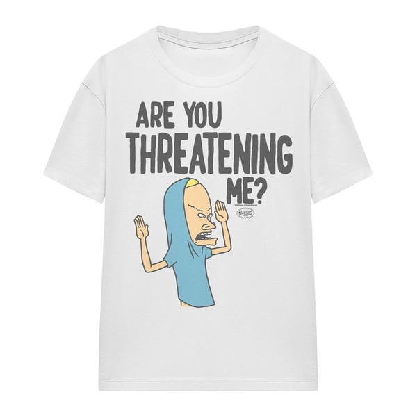 Beavis & Butthead Unisex Adult Are You Threatening Me? T-Shirt