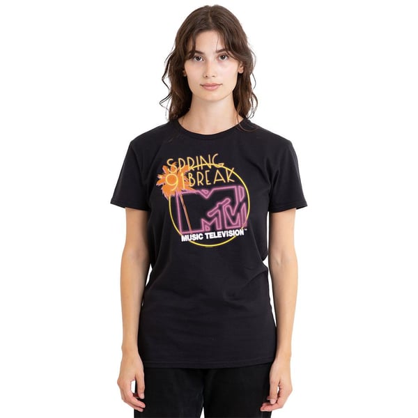 MTV Unisex Adult Spring Break ´91 Neon Sign T-Shirt
