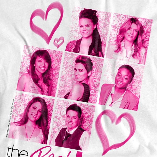 The Real L Word Unisex Adult Hearts T-Shirt