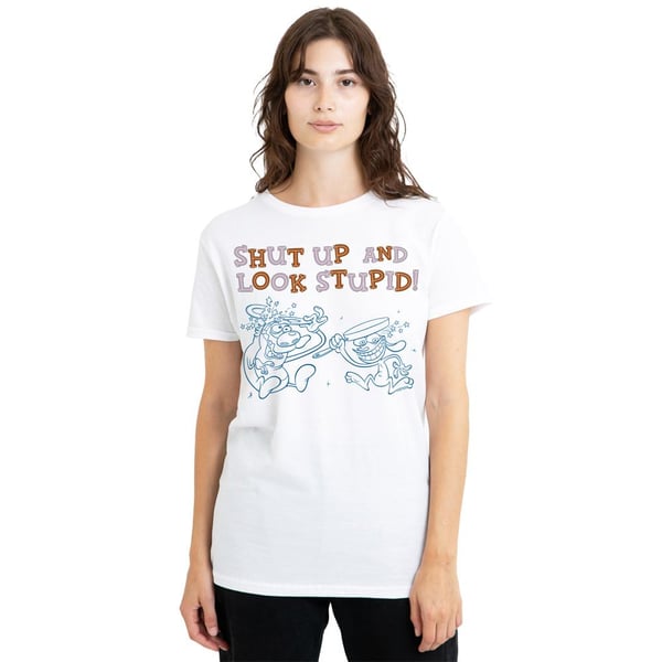 Ren & Stimpy Unisex Adult Shut Up And Look Stupid! T-Shirt