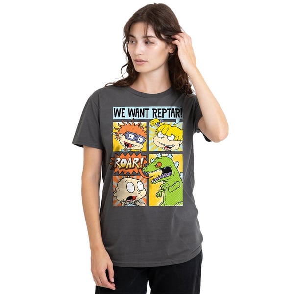 Rugrats Unisex Adult We Want Reptar! Comic T-Shirt