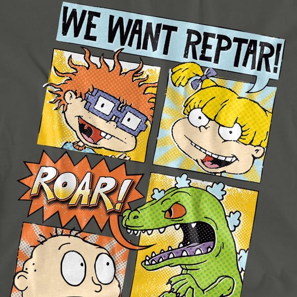 Rugrats Unisex Adult We Want Reptar! Comic T-Shirt