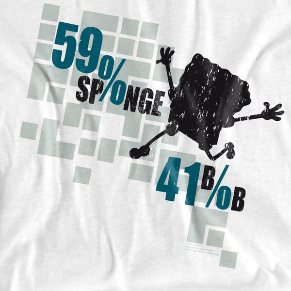 SpongeBob SquarePants Unisex Adult 59% Sponge 41% Bob T-Shirt