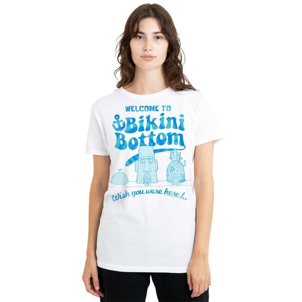 SpongeBob SquarePants Unisex Adult Bikini Bottom Welcome T-Shirt