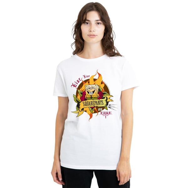 SpongeBob SquarePants Unisex Adult Liar Liar Pants On Fire T-Shirt