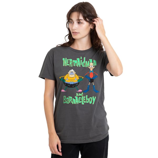 SpongeBob SquarePants Unisex Adult Mermaid Man & Barnacle Boy T-Shirt
