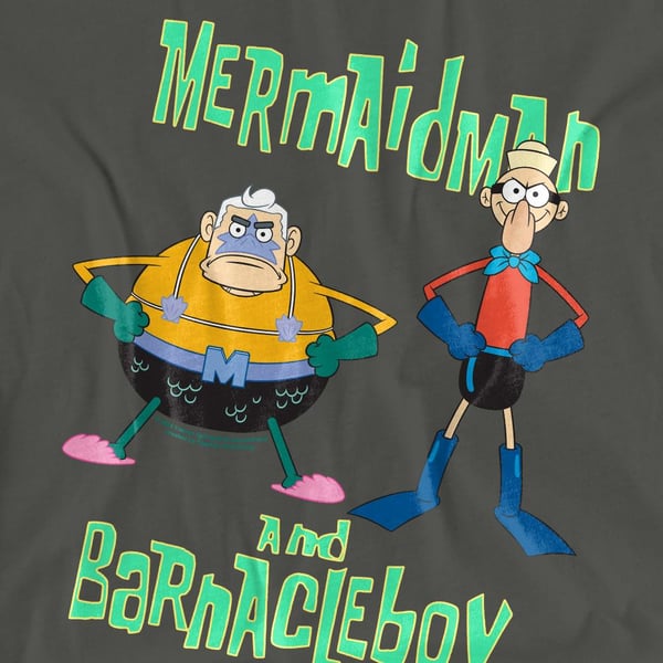 SpongeBob SquarePants Unisex Adult Mermaid Man & Barnacle Boy T-Shirt