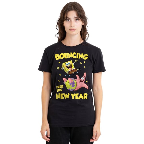 SpongeBob SquarePants Unisex Adult Bouncing Into The New Year T-Shirt