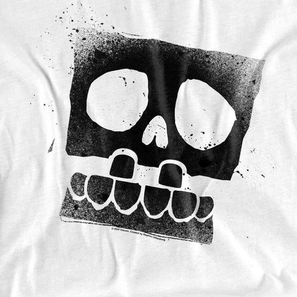 SpongeBob SquarePants Unisex Adult Skull Spray T-Shirt
