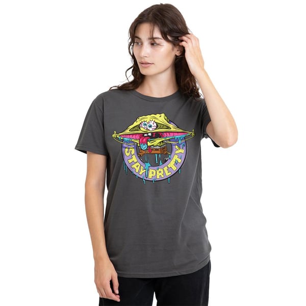 SpongeBob SquarePants Unisex Adult Stay Pretty T-Shirt