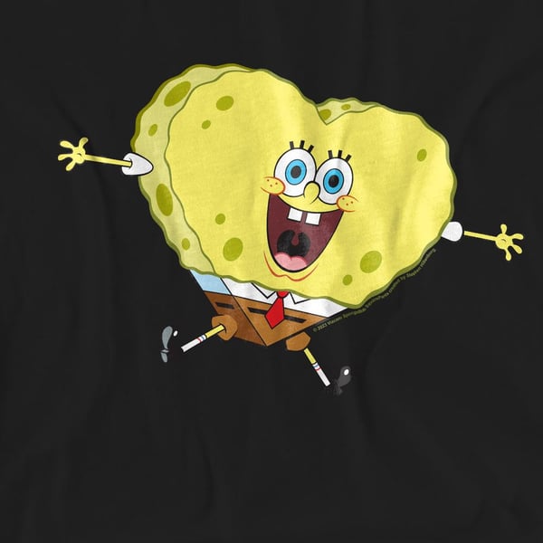 SpongeBob SquarePants Unisex Adult Heart-Shaped Sponge Valentine`s Day T-Shirt