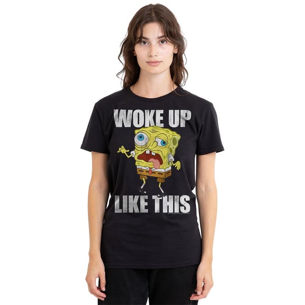 SpongeBob SquarePants Unisex Adult Woke Up Like This Meme T-Shirt