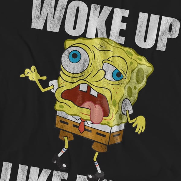 SpongeBob SquarePants Unisex Adult Woke Up Like This Meme T-Shirt