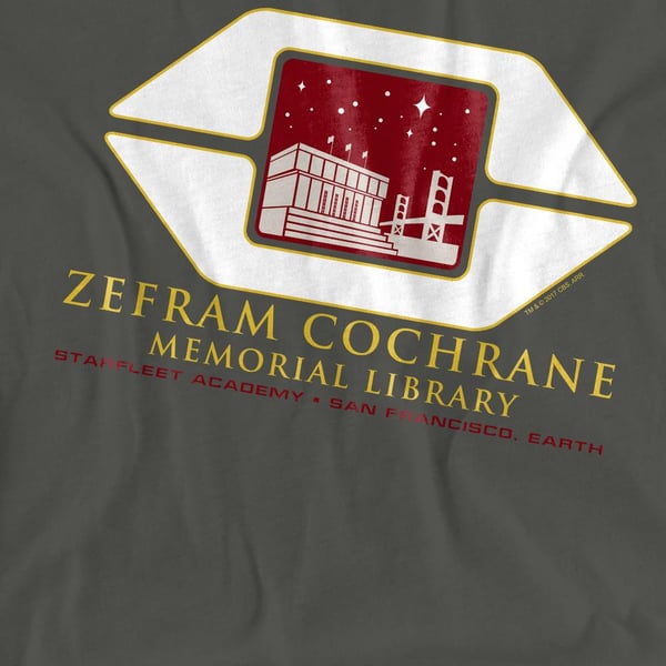 Star Trek Unisex Adult Cochrane Library T-Shirt