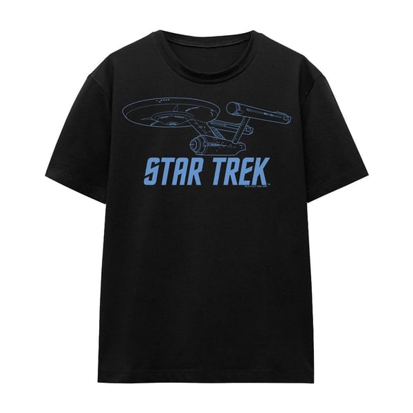 Star Trek Unisex aikuisten Enterprise Outline T-paita