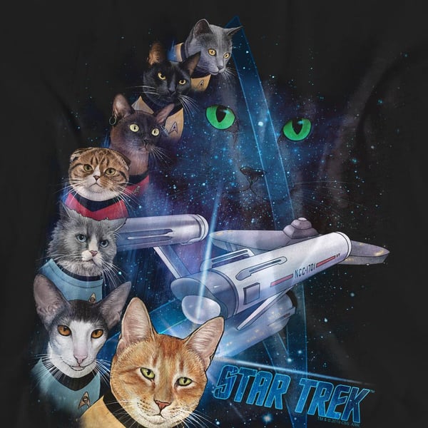 Star Trek Unisex Adult Feline Galaxy T-Shirt