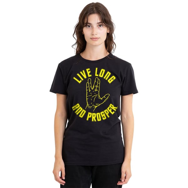 Star Trek Unisex Adult Live Long Hand T-Shirt