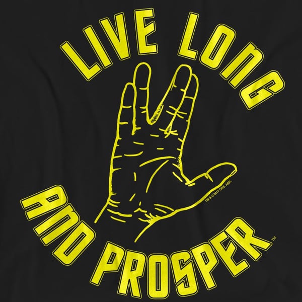 Star Trek Unisex Adult Live Long Hand T-Shirt