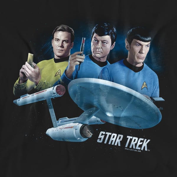 Star Trek Unisex Adult Main Three T-Shirt