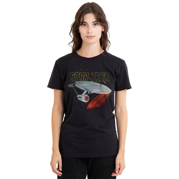 Star Trek Unisex Adult Enterprise Retro T-Shirt