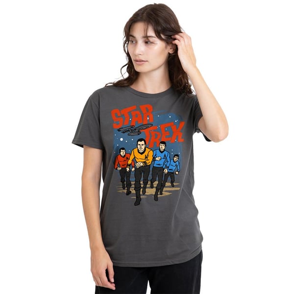 Star Trek Unisex Adult Run Forward T-Shirt