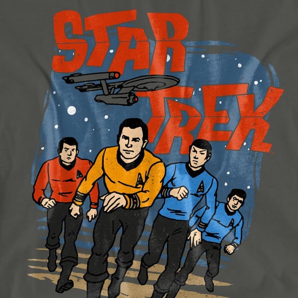 Star Trek Unisex Adult Run Forward T-Shirt