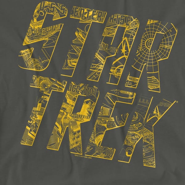 Star Trek Unisex Adult Schematic Logo T-Shirt