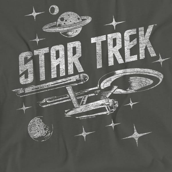 Star Trek Unisex Adult Through Space T-Shirt