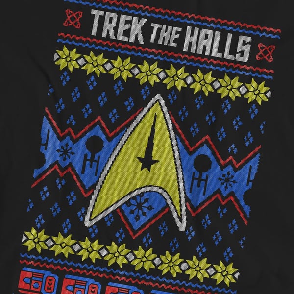 Star Trek Unisex Adult Trek the Halls Ugly Christmas T-Shirt