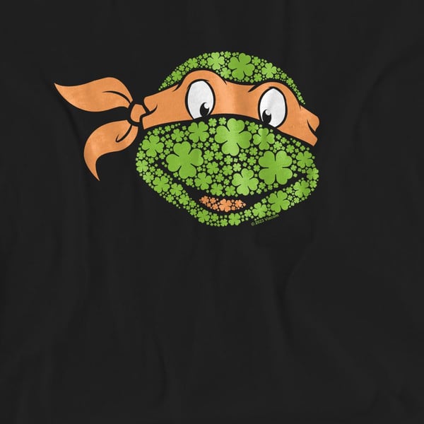 Teenage Mutant Ninja Turtles Unisex Adult Michelangelo Clover St Patricks Day T-Shirt