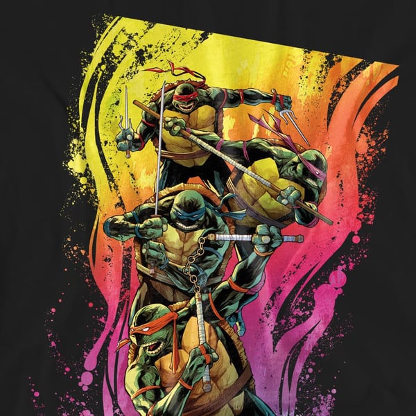 Teenage Mutant Ninja Turtles Unisex Adult Hot Rainbow Warriors T-Shirt
