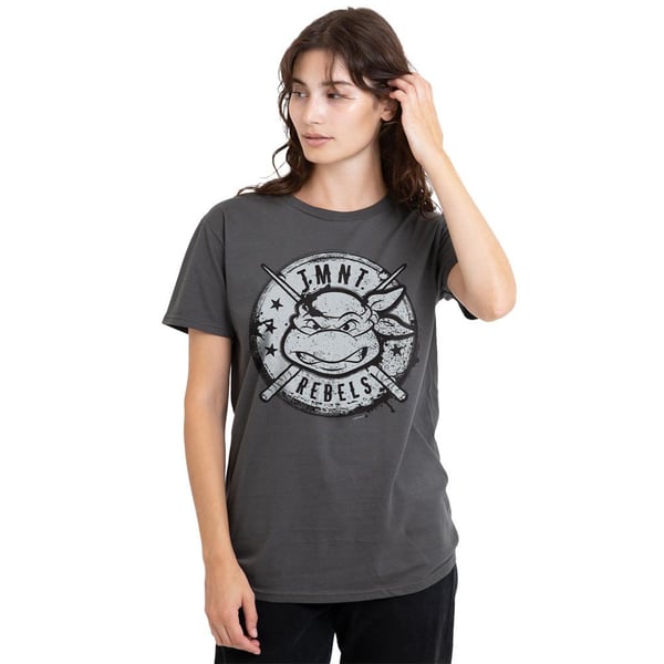 Teenage Mutant Ninja Turtles Unisex Adult Rebels Distressed Logo T-Shirt
