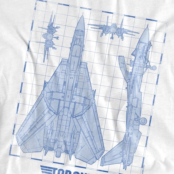 Top Gun Unisex Adult Jet Diagram T-Shirt