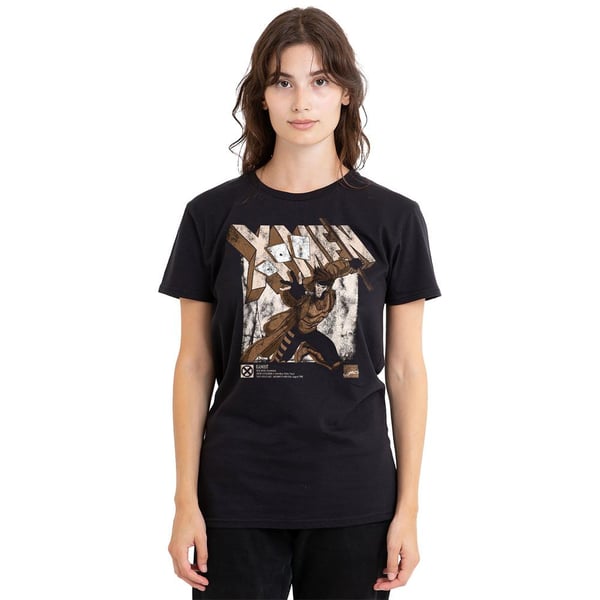 Marvel Unisex Adult X-Men Gambit Infographic T-Shirt