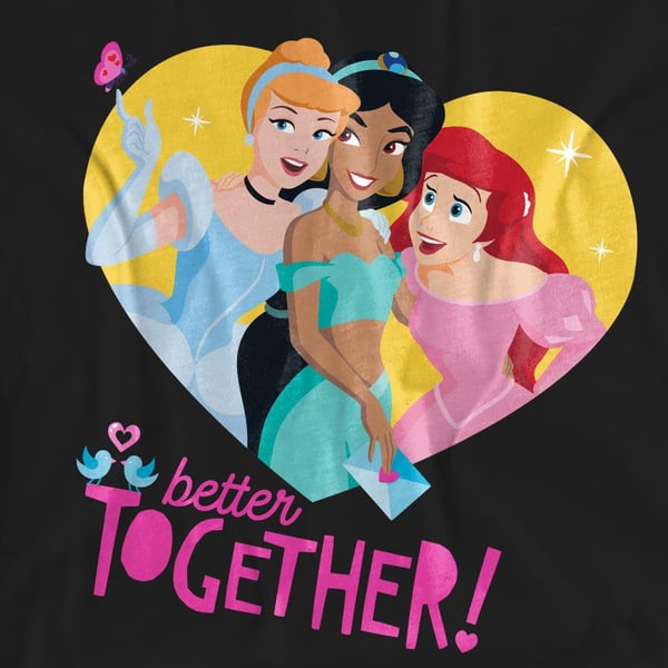 Disney Princess Unisex Adult Better Together Valentine`s Day T-Shirt