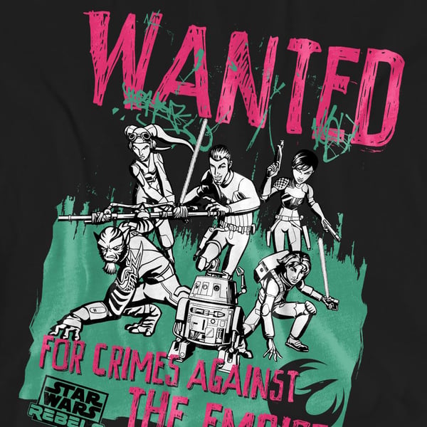 Star Wars Unisex Adult Wanted Rebels T-Shirt