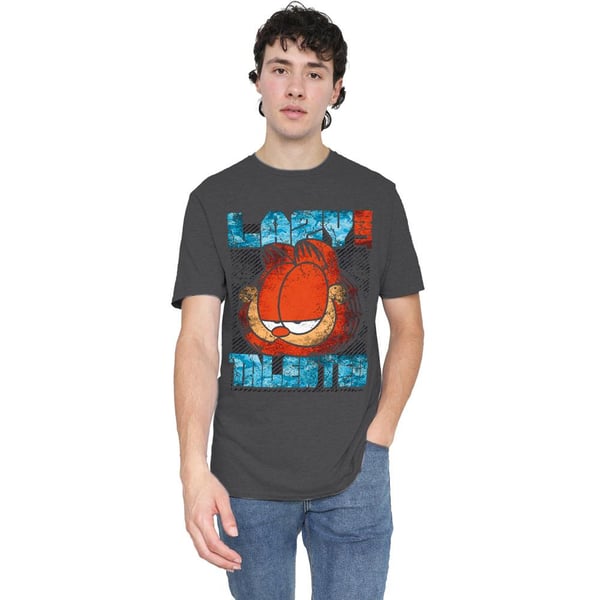 Garfield Unisex Adult Lazy But Talented Distressed T-Shirt