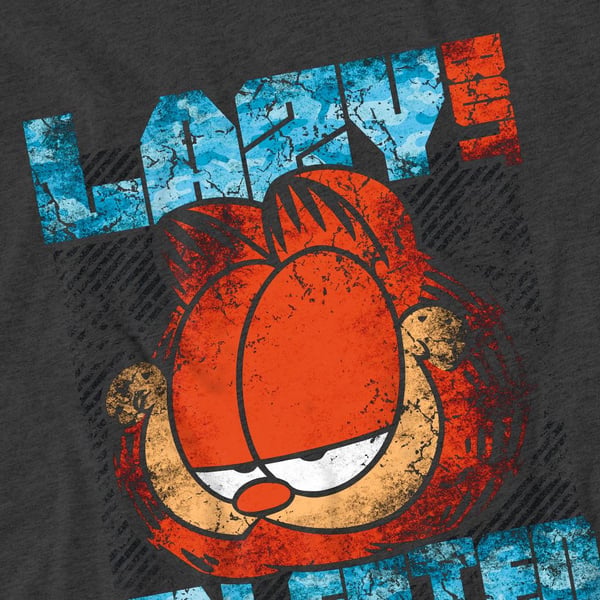 Garfield Unisex Adult Lazy But Talented Distressed T-Shirt
