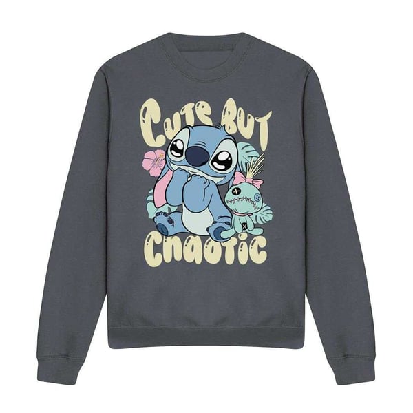 Lilo & Stitch Unisex Adult Cute But Chaotic Crew Neck Sweatshirt