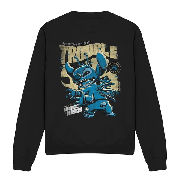 Lilo & Stitch Unisex Adult Trouble Comic Sweatshirt