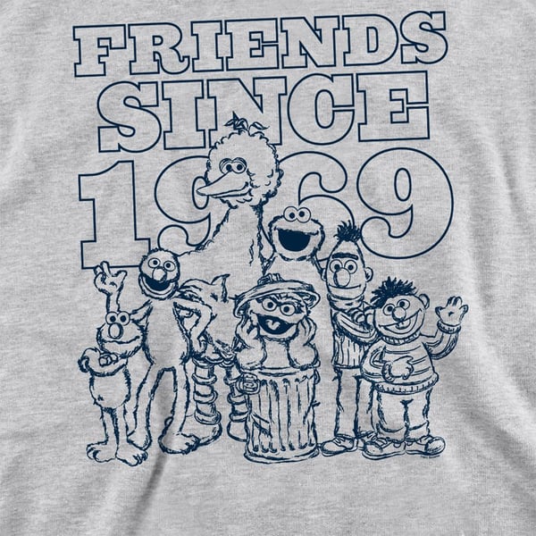 Sesame Street Unisex Adult Since 1969 Friends Sweatshirt